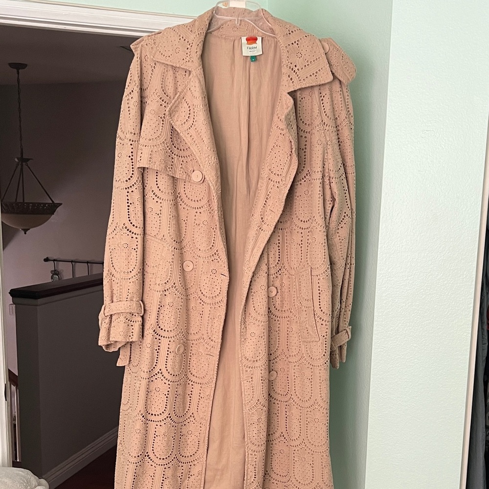 FARM Rio Beige Textured Trench Coat